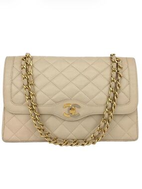 CHANEL Paris Limited Double Flap Quilted Lambskin Shoulder Bag